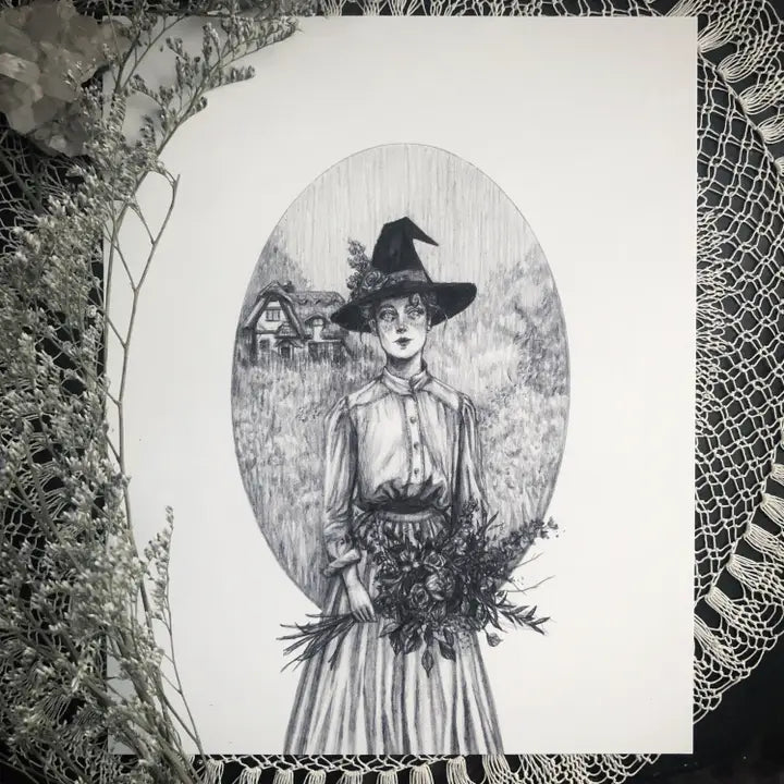 Flora Fine Art Print Cottage Witch