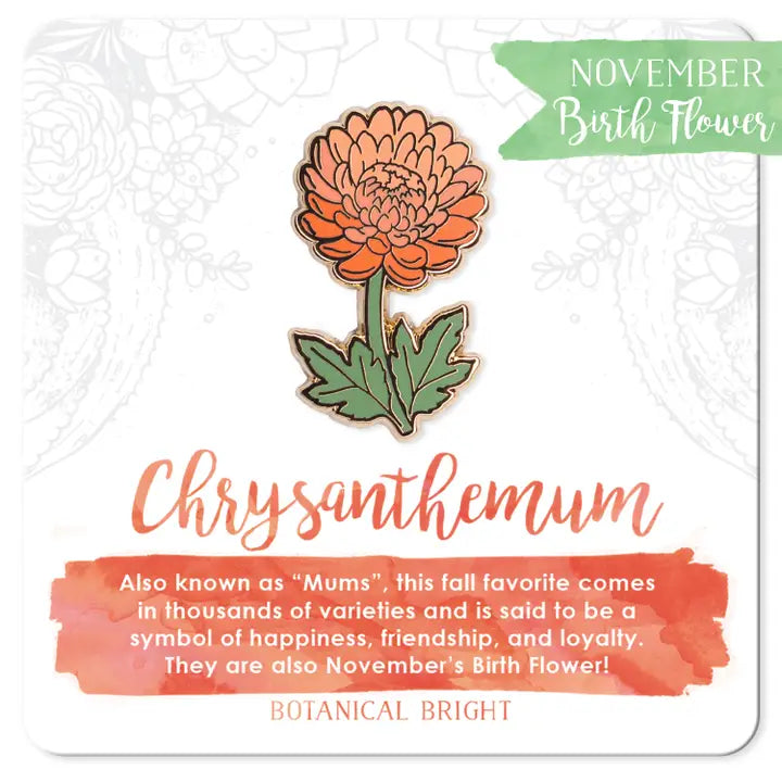 Botanical Bright Chrysanthemum Enamel Pin