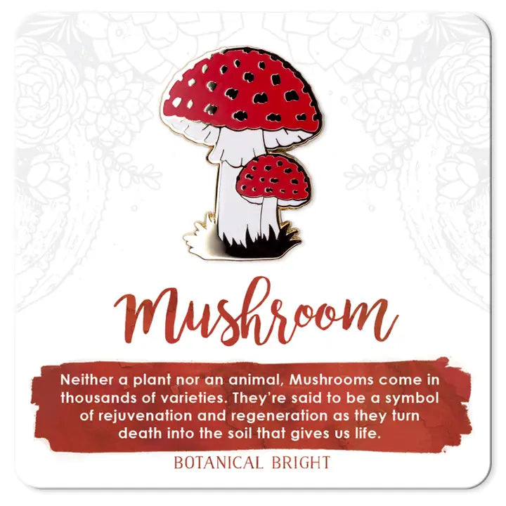 Botanical Bright Mushroom Enamel Pin