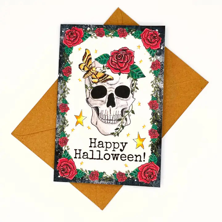 NMM 4x6 Spooky Skull Card Black