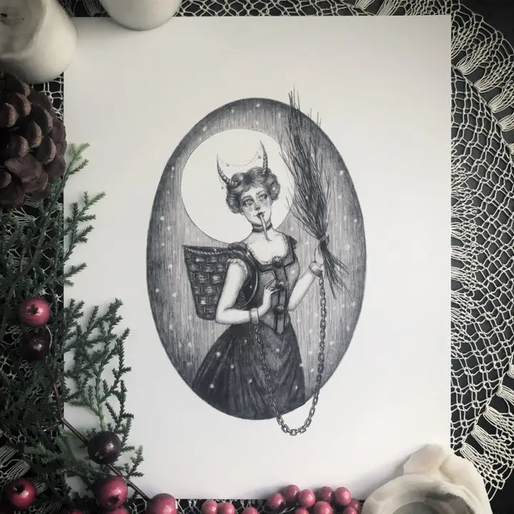 Lady Krampus Fine Art Print  5x7