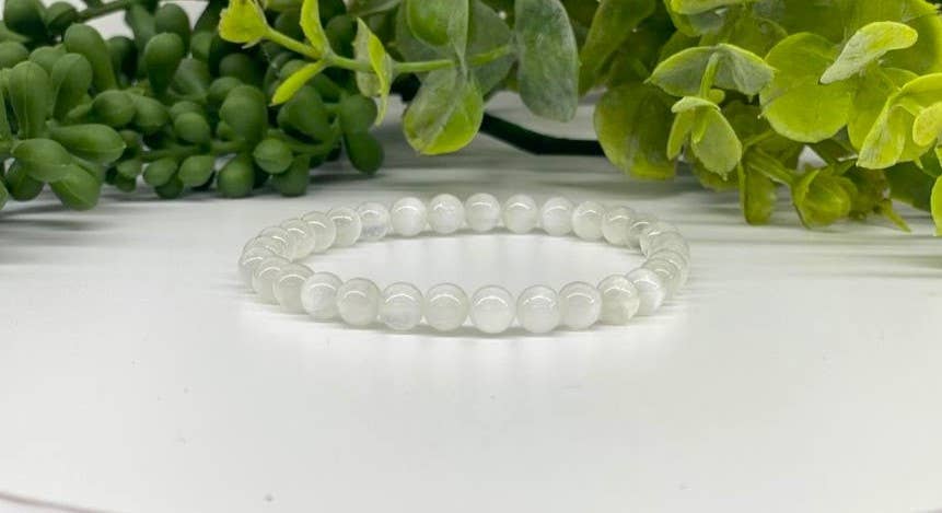 Selenite Stretchable Bracelet 6mm Beads