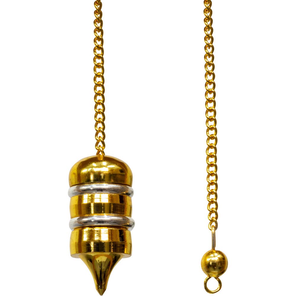 Chambered Pendulum Multi Layered Brass w/ Silver Rings