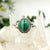 Malachite Semi-Precious Gemstone Sterling Silver (925) Ring: 7