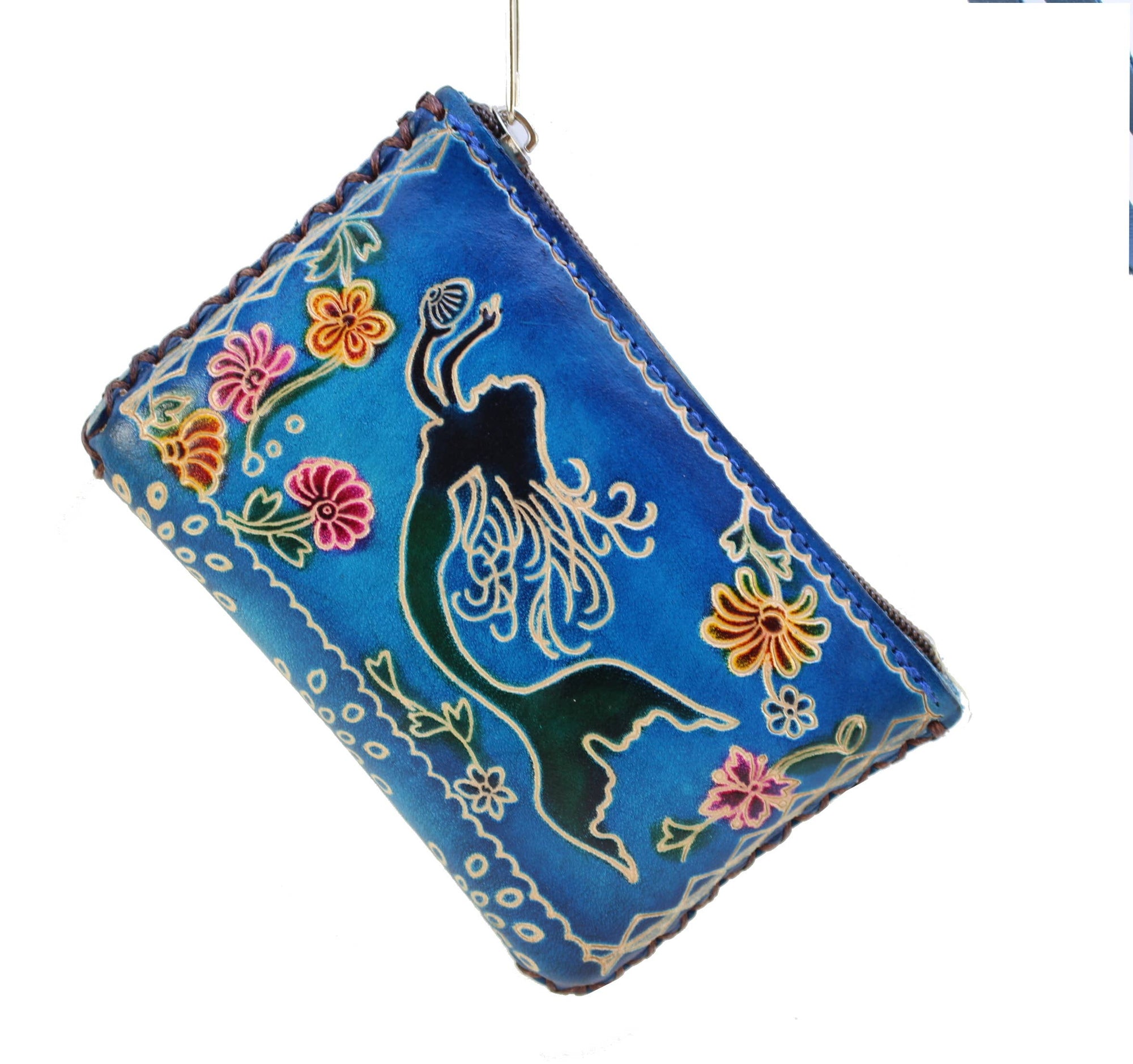 Blue Mermaid Handmade Leather Coin Purse