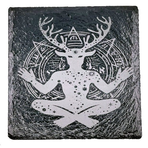 Cernunnos ~ Slate Altar Tile / Coaster