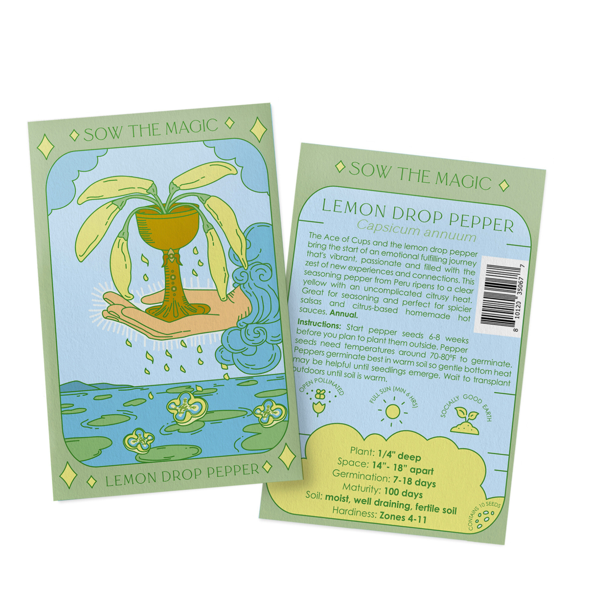 Lemon Drop Pepper Tarot Garden + Gift Seed Packet