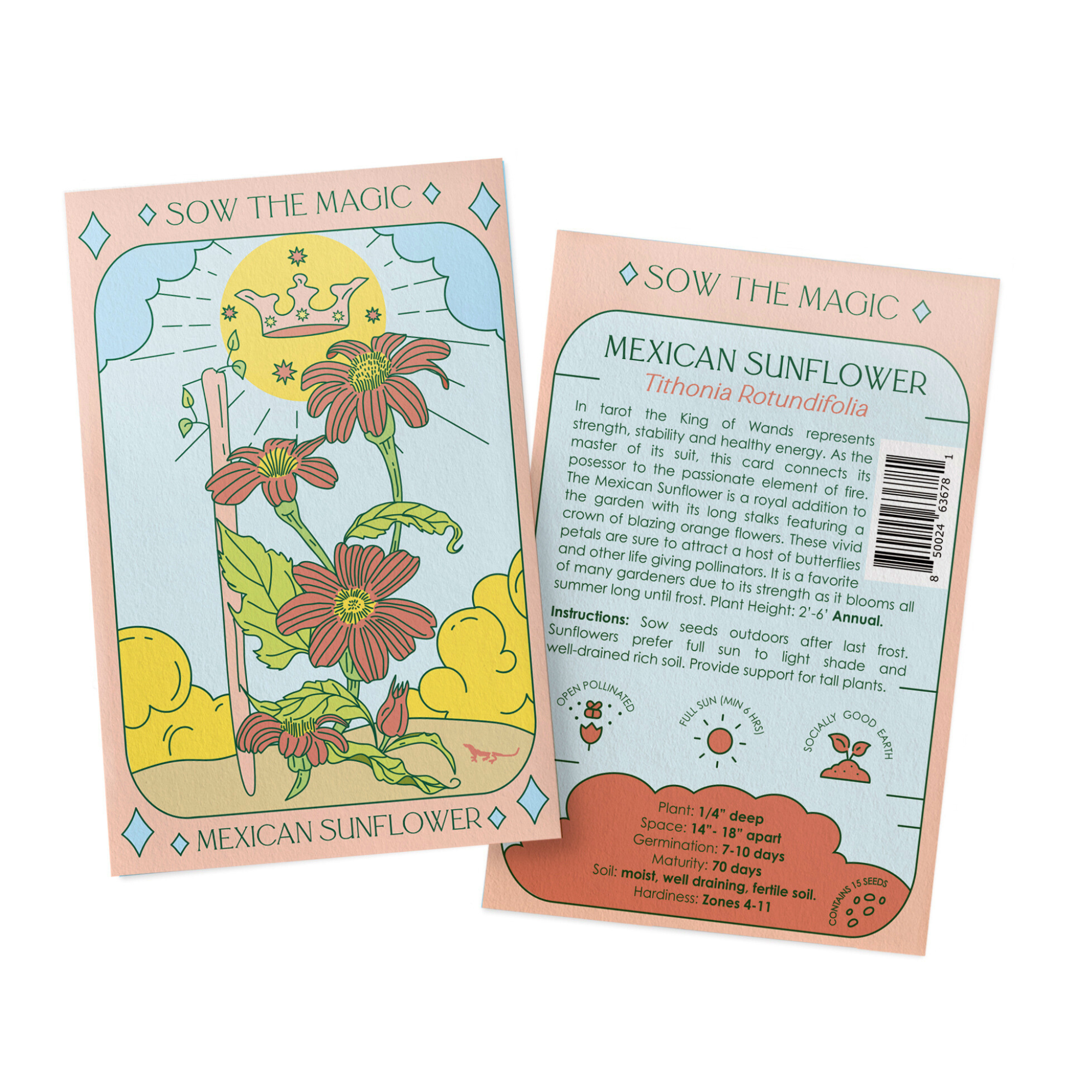 Mexican Sunflower Tarot Garden + Gift Seed Packet