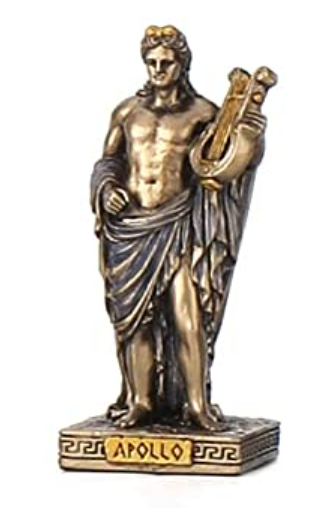 Small Greek Pantheon Apollo Statue - Gold Finish