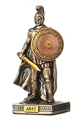 Small Greek Pantheon Ares Statue - Gold Finish