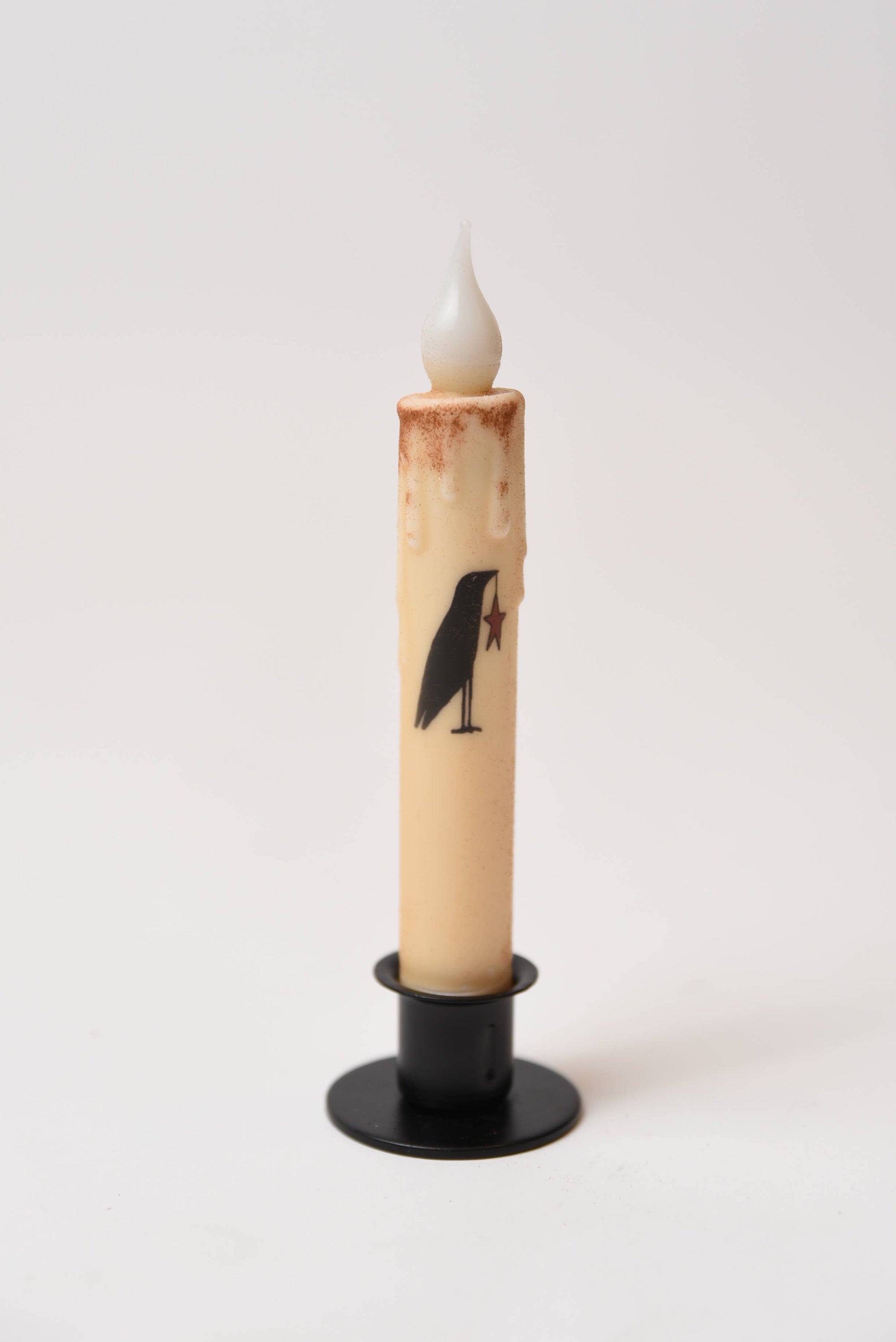 Crow Battery Operated LED Timer Taper Candle