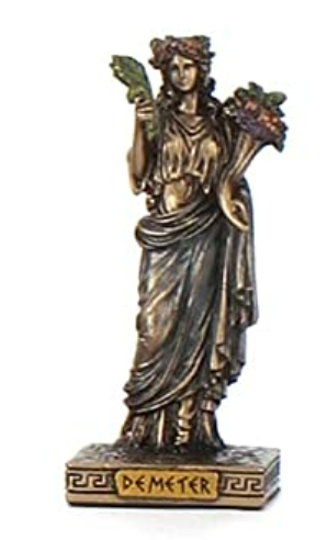 Small Greek Pantheon  Demeter Statue - Gold Finish