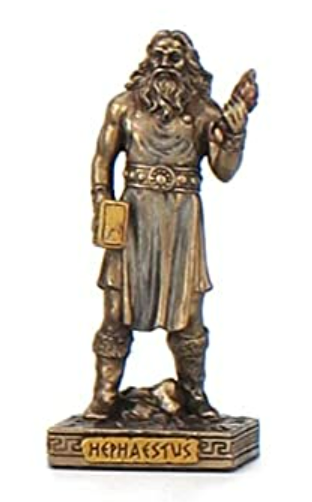 Small Greek Pantheon Hephaestus Statue - Gold Finish