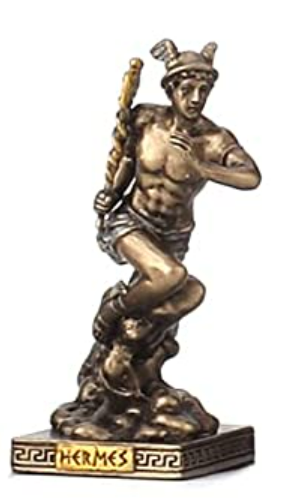 Small Greek Pantheon Hermes Statue - Gold Finish