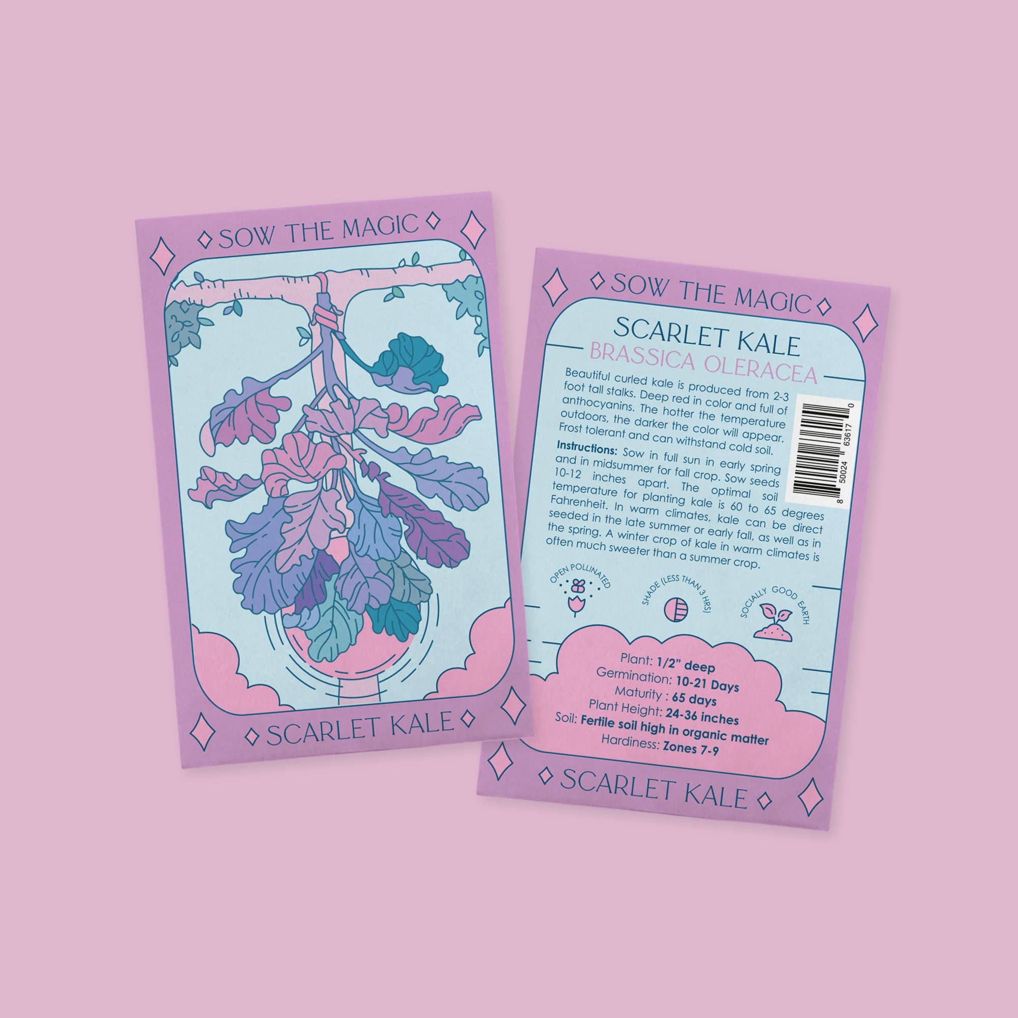 Scarlet Kale Tarot Garden + Gift Seed Packet