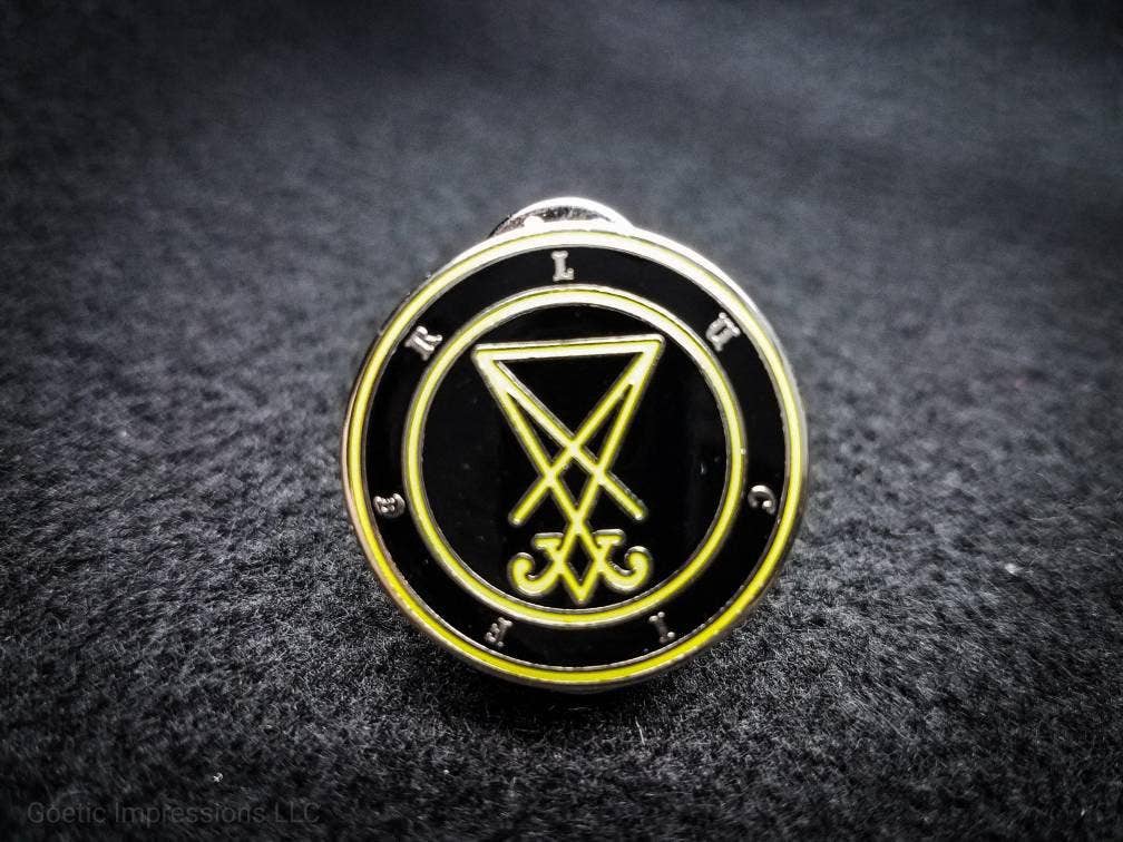 Lucifer Sigil Hard Enamel Pin: Gold Plated