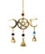 Triple Moon Pentagram Wind Chime Brass with Beads