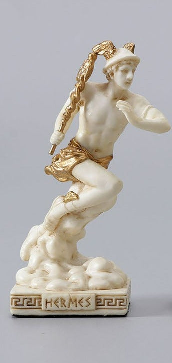 Small Greek Pantheon Hermes Statue - Marble Finish