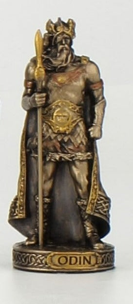 Small Norse God Odin Statue - Gold Finish