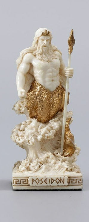 Small Greek Pantheon Poseidon Statue - Marble Finish